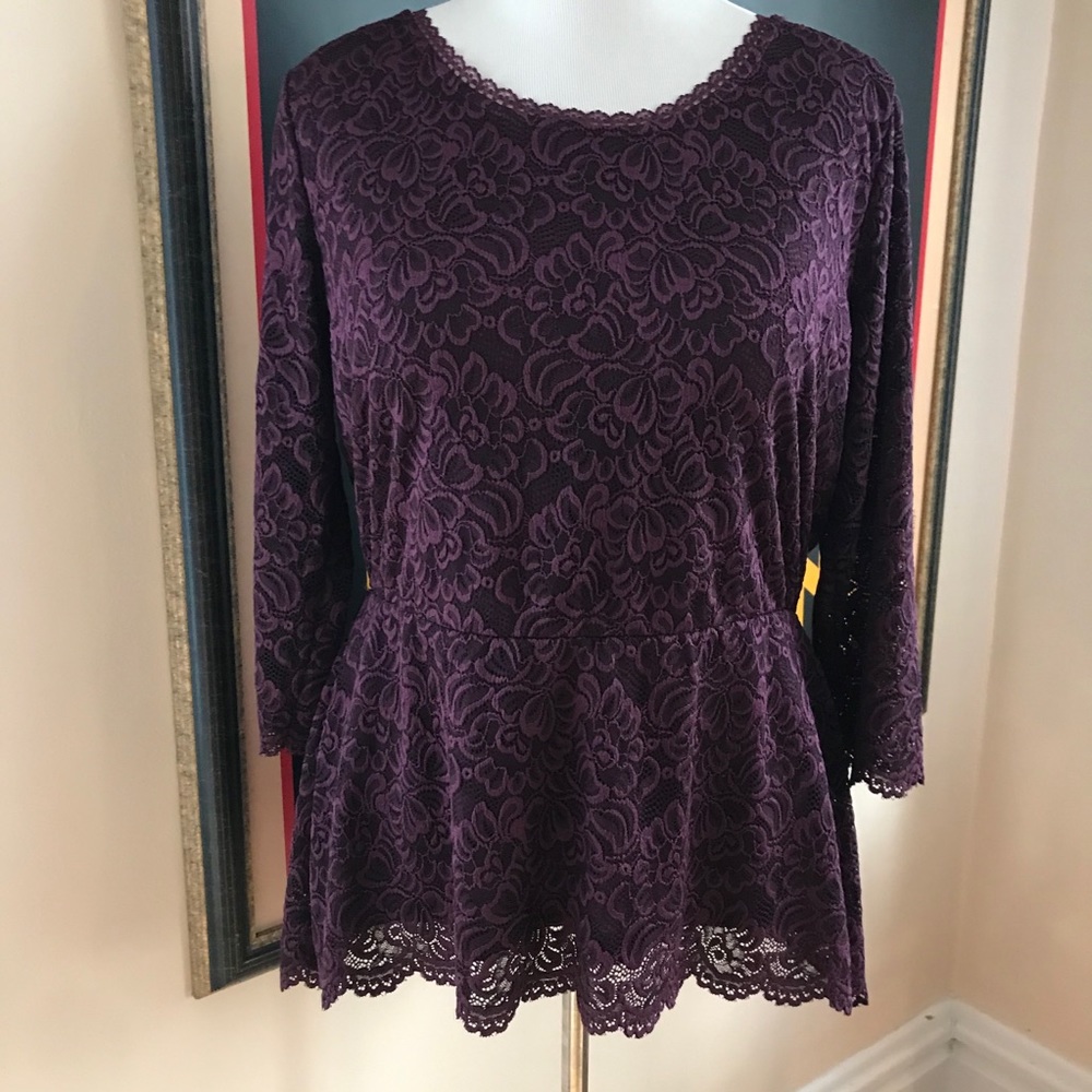 Mizrahi Live! Stretch Floral Lace 3/4 Sleeve